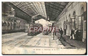 Old Postcard Le Mans Interior of the Train Station