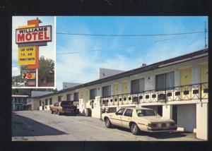 WILLIAMS ARIZONA ROUTE 66 MOTEL OLD CARS VINTAGE ADVERTISING POSTCARD