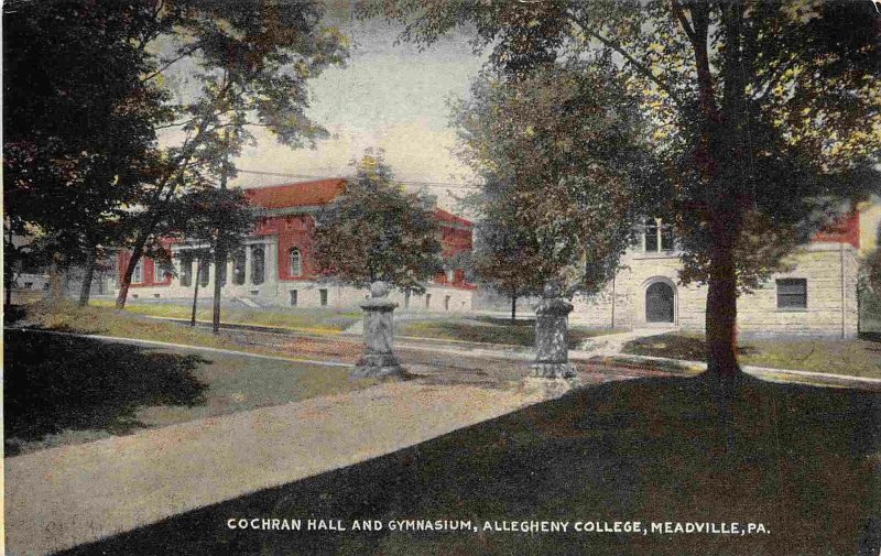 Cochran Hall & Gymnasium Allegheny College Meadville Pennsylvania 1910c postcard