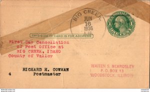 US Postal stationery 1c to Woodstock Illinois