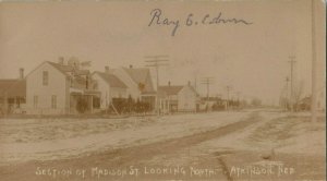 Circa 1910 Madison St. Looking North Atkinson Nebraska RPPC Antique Postcard