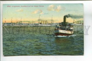 477392 GERMANY Kiel navy and passenger steamer Friedrichsort Vintage postcard