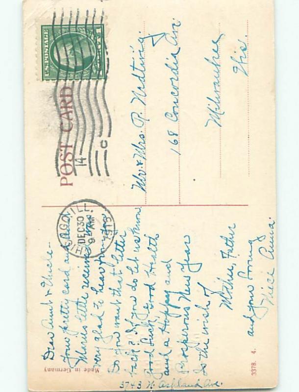 Divided-Back NEW YEAR SCENE Great Postcard W7526