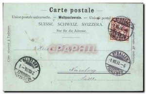 Old Postcard Switzerland St Gallen Marktgasse Map 1898