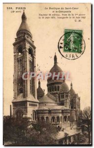 Old Postcard Paris The Sacre Coeur Basilica and the Campanile Montmartre