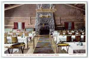 c1920 Dining Room Old Faithful Inn Yellowstone Park Wyoming WY Vintage Postcard