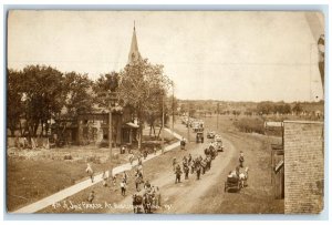 1911 4th Of July Parade At Rosemount Illinois IL RPPC Photo Antique Postcard