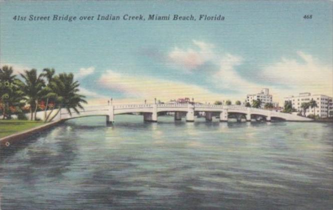 Florida Miami Beach 41st Street Bridge Over Indian Creek