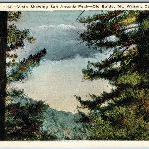 c1920s Old Baldy, Mt. Wilson, CA Vista showing San Antonio Park M. Kashower A201