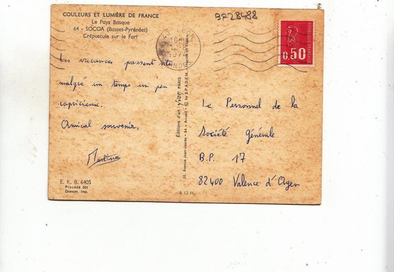 BF28488 socoa crepuscule sur le fort   france  front/back image