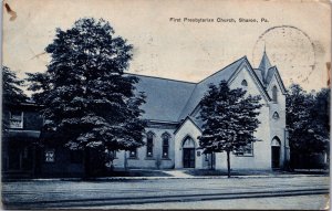 USA First Presbyterian Church Sharon Pennsylvania Vintage Postcard C026