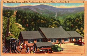 New Marshfield House Mt Washington Cog Railway White Mountains NH Linen Postcard 
