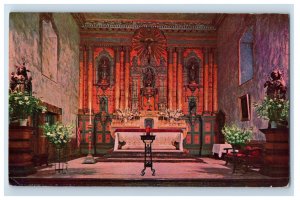 Vintage Main Alter Indian Style Reredos Santa Barbara California Postcard P148