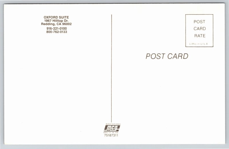 Redding California~Oxford Suite Hotel~Birds Eye View Of Pool @ Night~Vintage PC