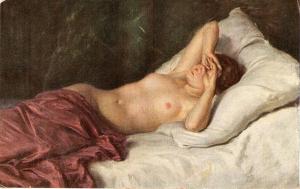 \Half nude Lady sleeping\ Nice German Postcard, O.Michaelis