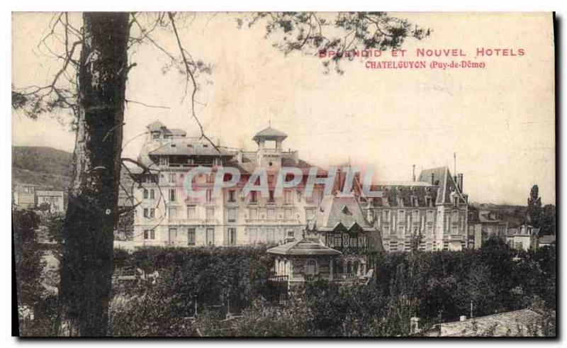 Postcard Old and New Splendid Hotels Chatelguyon Puy de Dome