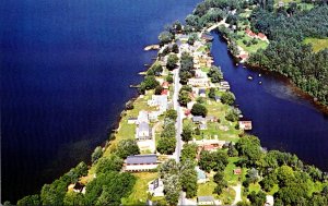 Maine Belgrade Lakes Aerial View Of Village