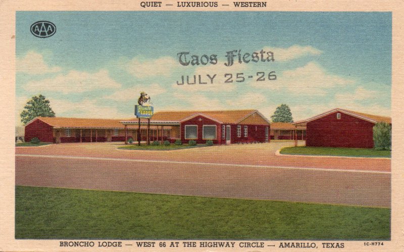 11232 Broncho Lodge, Route 66, Amarillo, Texas 1953