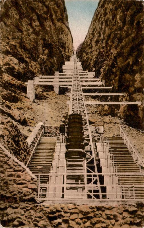 Scenic Incline, Royal Gorge Canyon City Colorado c1933 Vintage Postcard F23