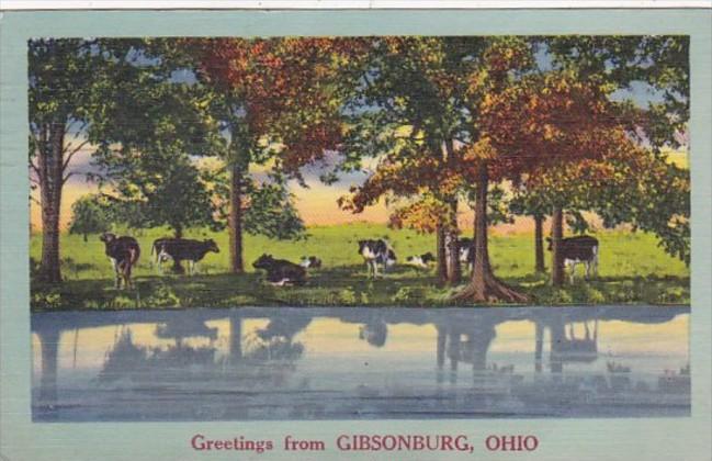 Ohio Greetings From Gibsonburg 1954