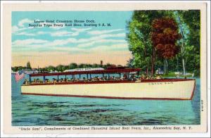 NY - Alexandria Bay. Leaving Hotel Crossman House Dock, 1000 Islands