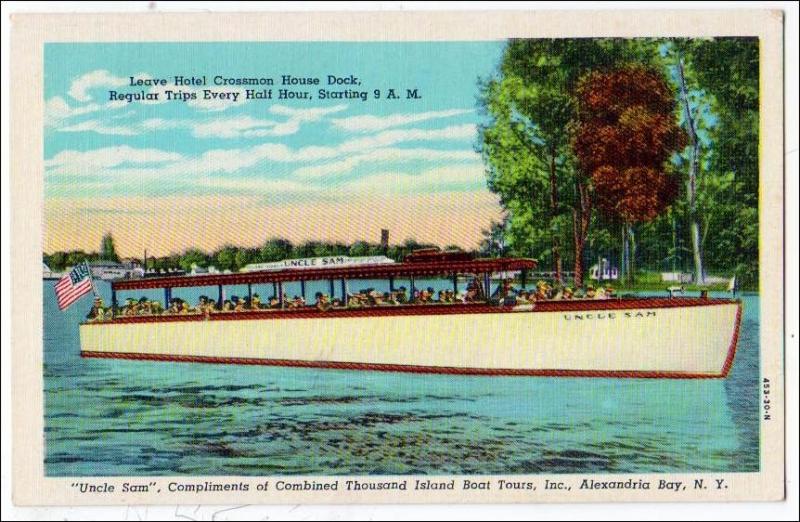 NY - Alexandria Bay. Leaving Hotel Crossman House Dock, 1000 Islands