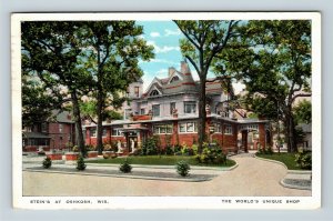 Oshkosh WI, Stein's Worlds Unique Shop, Wisconsin c1928 Postcard Z50