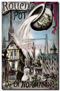 Old Postcard Pot Rouen in Normandy