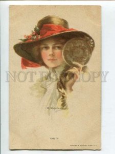 3118033 VANITY Lady w/ Mirror By Philip BOILEAU old R&N 369 PC