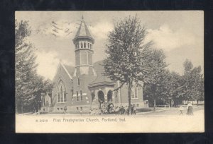 PORTLAND INDIANA FIRST PRESBYTERIAN CHURCH 1920 BRYANT IND. VINTAGE POSTCARD