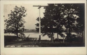 Libertyville Illinois IL Butler's Lake Real Photo c1910 Vintage Postcard