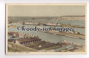 f0459 - Ferries in St Helier Harbour , Jersey - postcard