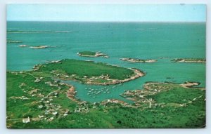 COREA, Gouldsboro Maine ME ~ Lobster Fleet HARBOR & SALLY ISLANDS 1960s Postcard