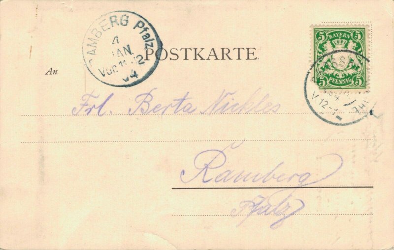 Artist Signed Romantic F. Kruis Behüt Dich Gott! 05.01