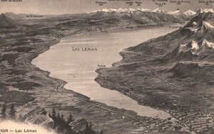 Vintage Postcard 1910's Dent De Vaulion Lac Leman Switzerland