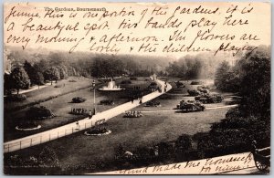Bournemouth Dorset UK, The Gardens, Walkways, Fountain & Trees, Vintage Postcard