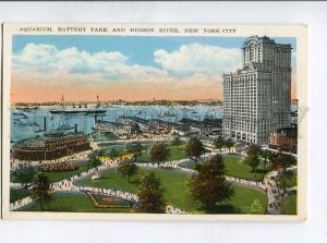 415743 USA NEW YORK Aquarium Battery Park Hudson river Vintage postcard