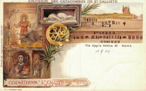 Italy Souvenir Des Catacombes De St Calliste Roma Rome Litho Postcard 05.35