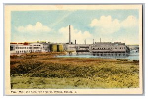 Paper Mills & Falls Fort Frances Ontario Canada Postcard