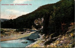 Postcard PA Stroudsburg Brodhead Creek FTG Series No. 2303 1910 F1