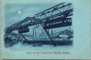 Germany Gruss von der Schwebebahn Elberfeld Barmen Wuppertal Postcard C152