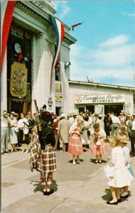 Victoria BC Bagpiper Playing for Tourists Canadian Pacific Steamers Postcard G92 