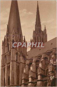 Old Postcard 279 charters the old cathedral bell tower (xii s) arrow North to...