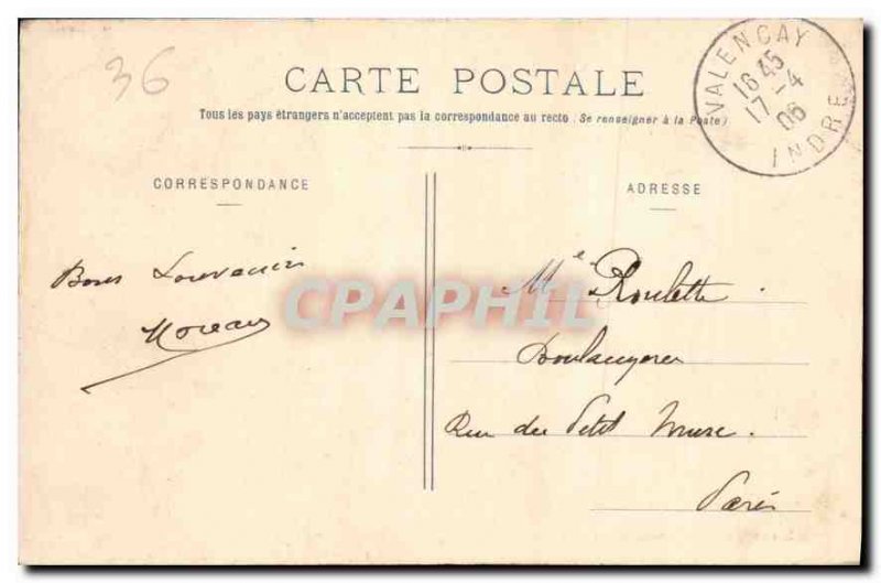 Old Postcard Valencay Chateau on the Park Facade