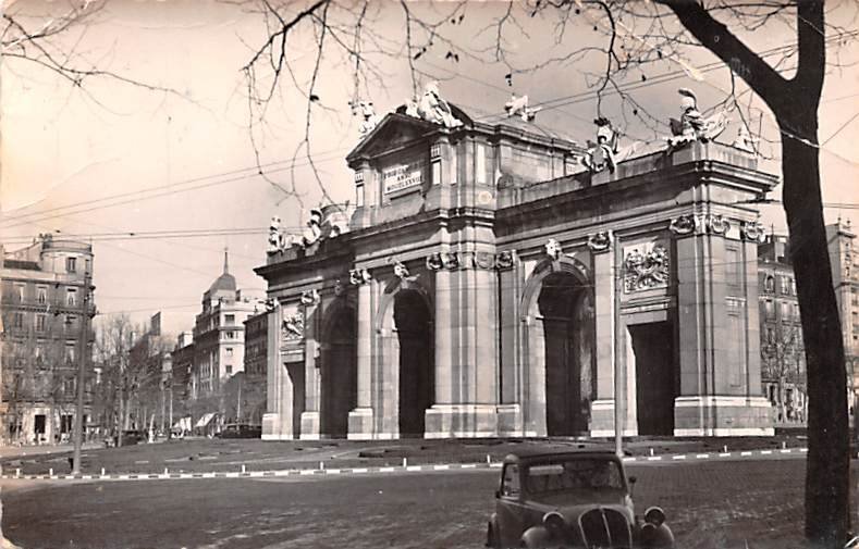 Puerta de Alcala Madrid Spain Postal Used Unknown, Missing Stamp 