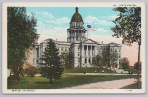 Denver Colorado~State Capitol Building from Angle~Vintage Postcard