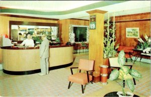 Dorion, Quebec Canada  BUISSON HOTEL/MOTEL Lobby View ROADSIDE ca1950's Postcard