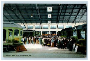 c1910 Terminal Train Shed Indianapolis Indiana IN Posted Antique Postcard