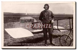 Old Postcard Jet Aviation Léon Delagrange on his monoplane bleriot