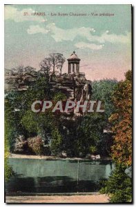 Old Postcard Paris Buttes Chaumont Artistic view